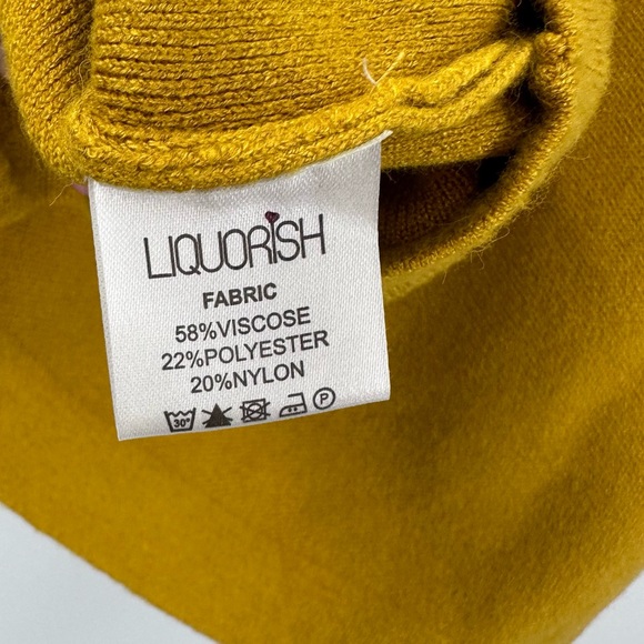 NWT Liquorish Sweater Cutout Elbows Arms Ties Womens Small Oversized - Picture 5 of 8